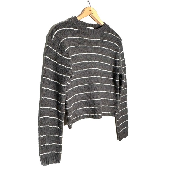 Vince | Green Pebbled Stripe Crew Neck Sweater Size Small - Picture 3 of 7